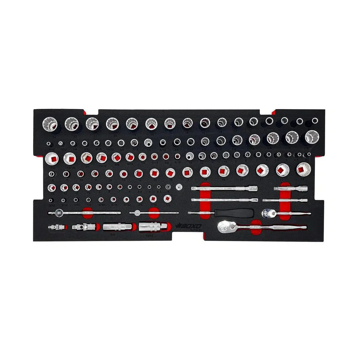 159-Piece, 6 and 12-Point, Metric and SAE Combo Tool Set for 5-Drawer Hand Carry Box