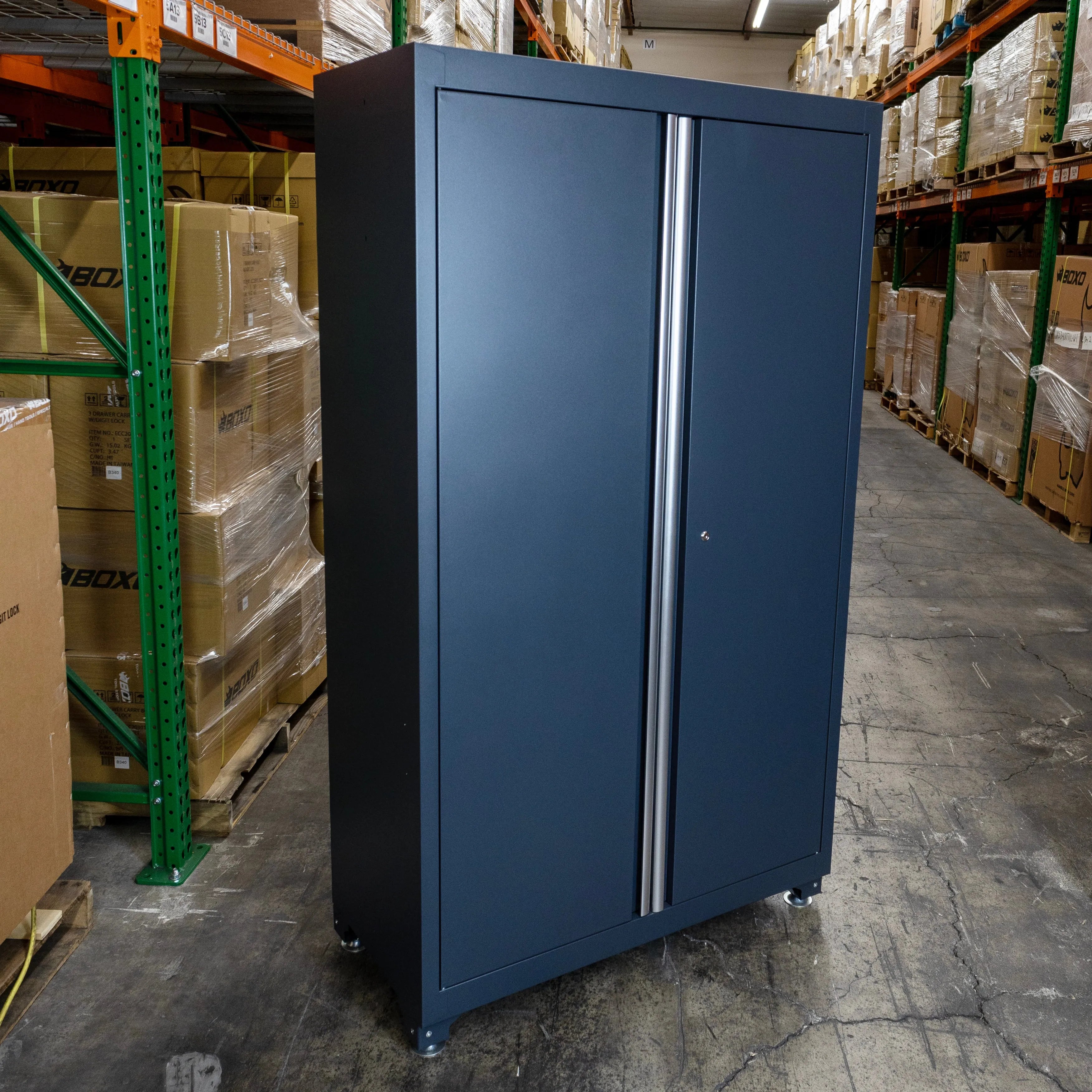 OSM Series | 44" x 78" Double-Door Cabinet with Aluminum Handle | Dark Grey