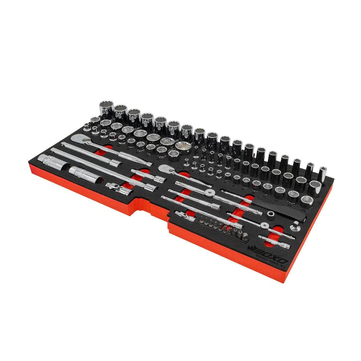 133-Piece, 6 and 12-Point, Metric Tool Set for 3-Drawer Hand Carry Box