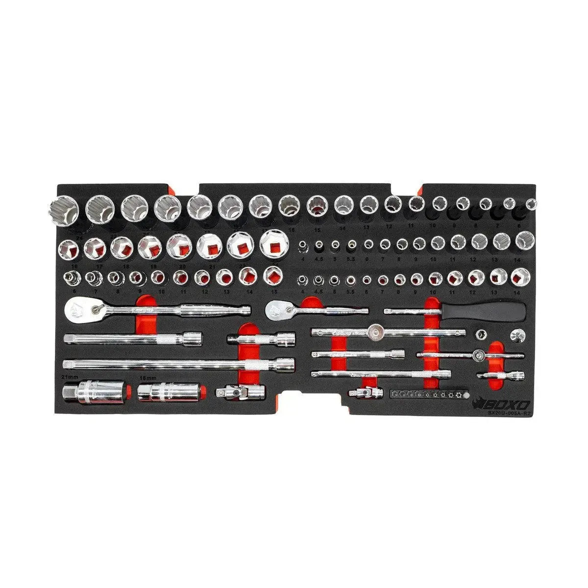 133-Piece, 6 and 12-Point, Metric Tool Set for 3-Drawer Hand Carry Box