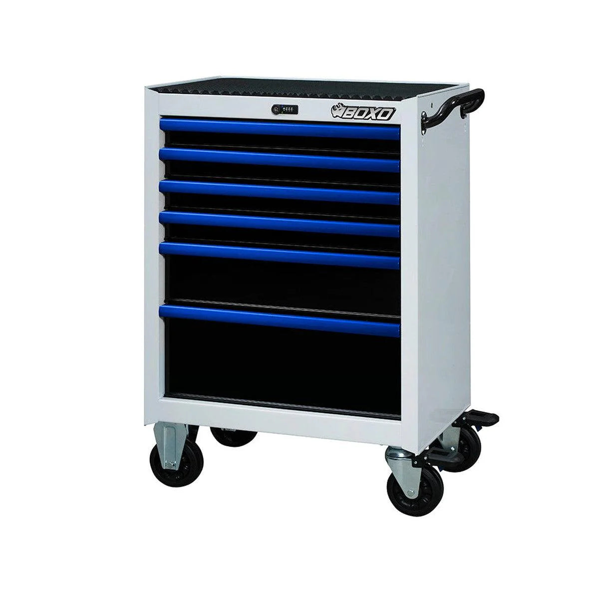 Pro Series | 26" 6-Drawer Rolling Tool Box - Black, Blue, Empty Tool Box