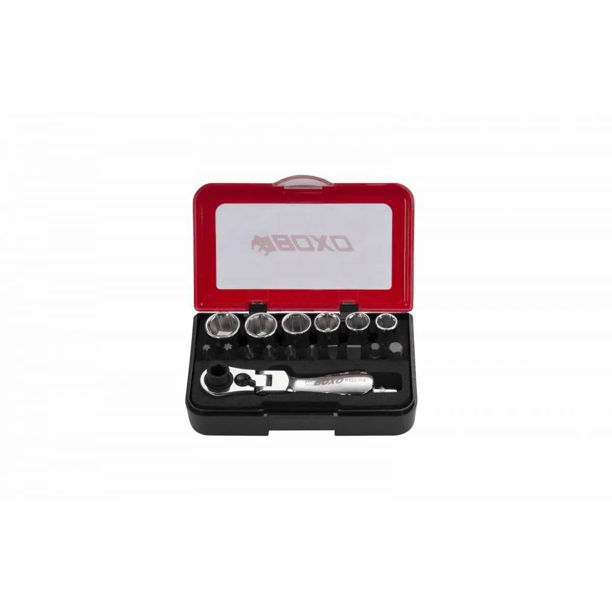 18-Piece Metric 1/4" Drive 6-Point Socket Set with Flex Head Ratchet