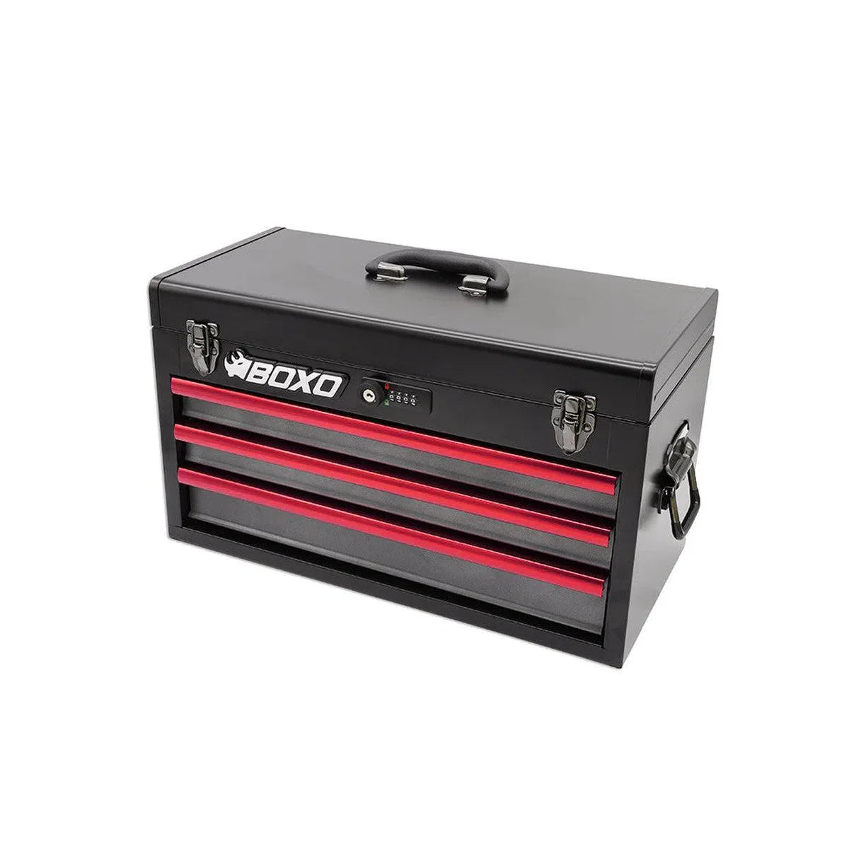 KartBox | 69-Piece Metric Karting 3-Drawer Hand Carry Tool Box - Black, Red