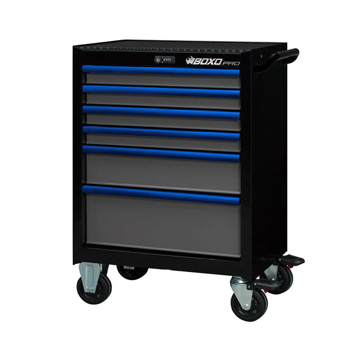 Pro Series | 26" 6-Drawer Rolling Tool Box - Black, Red, Empty Tool Box