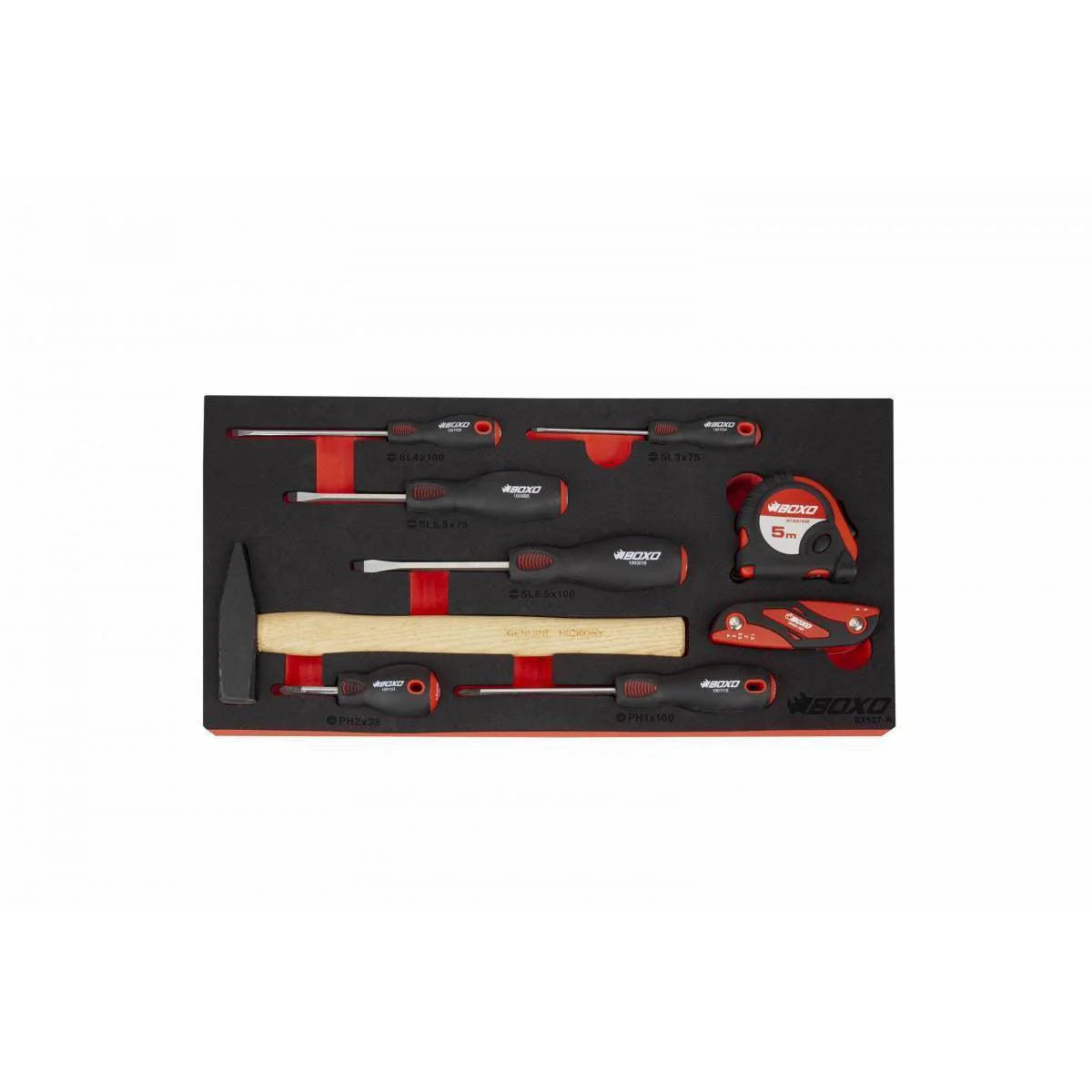 MotoBox | 103-Piece Metric Motorcycle 3-Drawer Hand Carry Tool Box - Black, Red