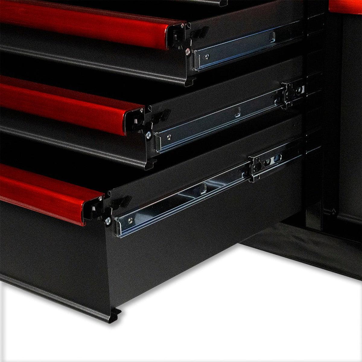 Pro Series | 45" 11-Drawer Bottom Roll Tool Cabinet | Gloss Black / Red Trim