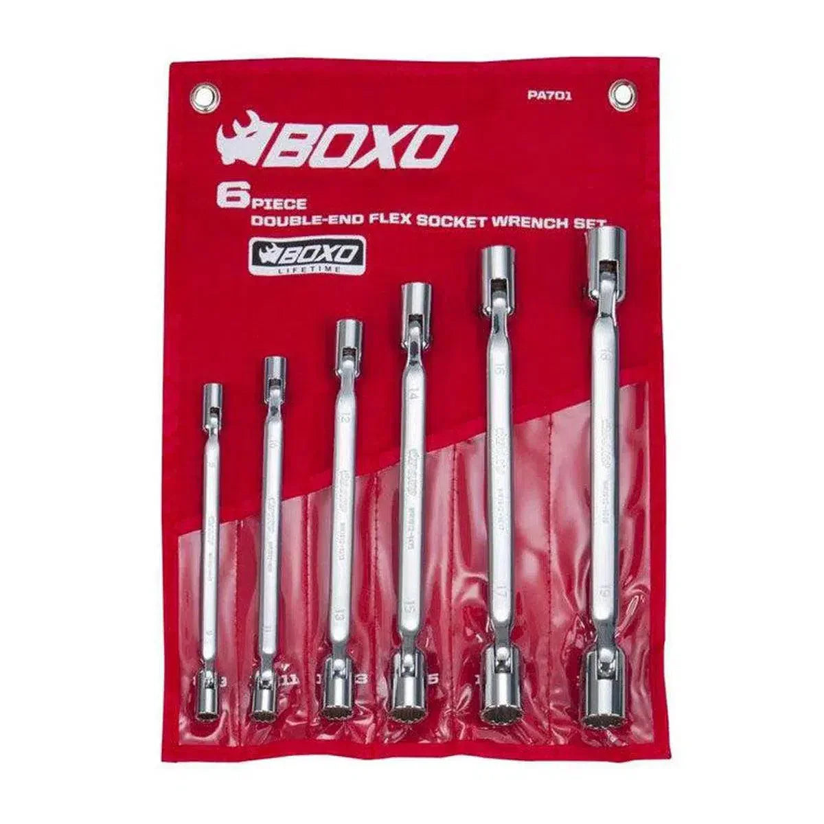 6-Piece Metric Double Ended Flex Socket Wrench Set, Roll Up