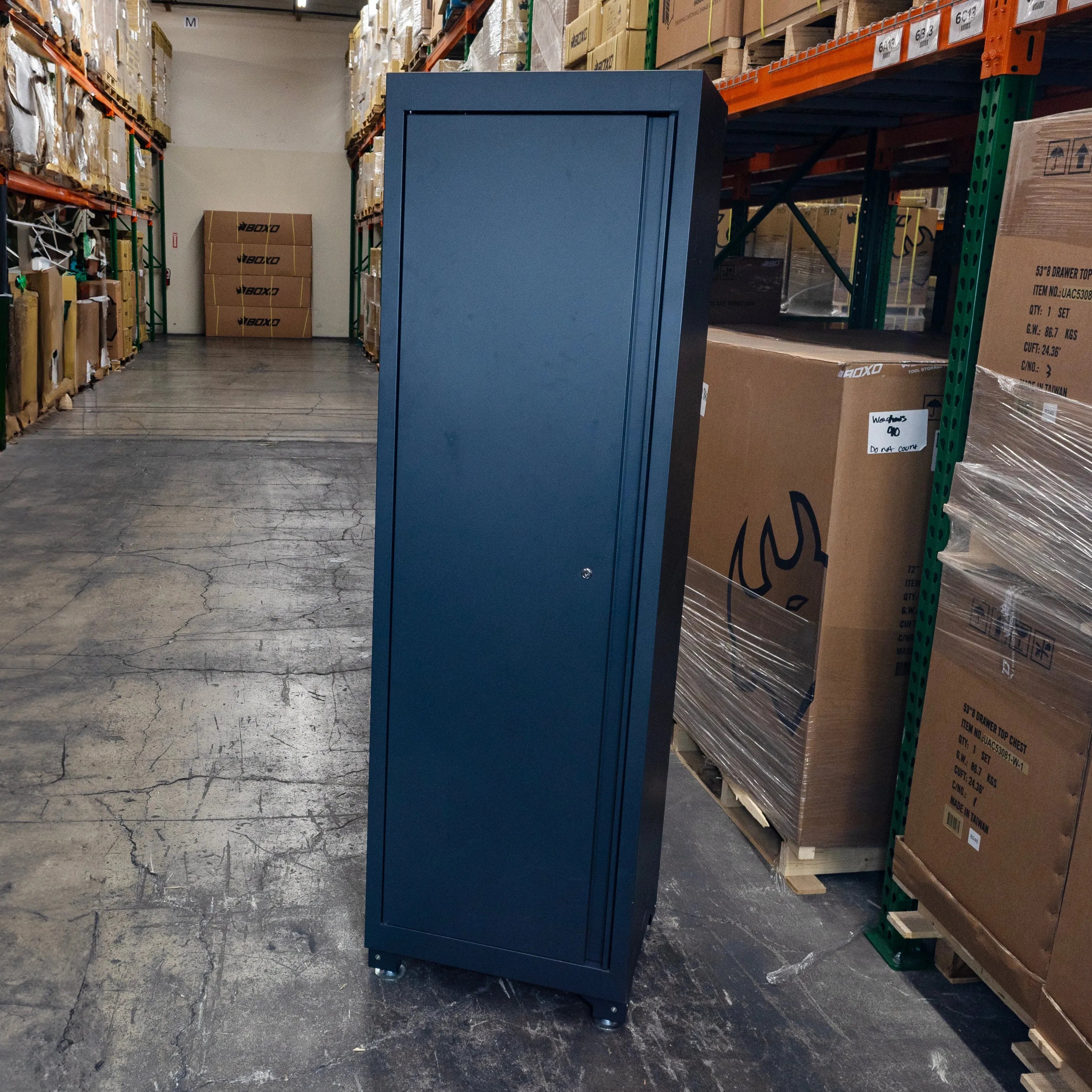 OSM Series | 24" x 78" Single-Door Cabinet with Aluminum Handle | Dark Grey