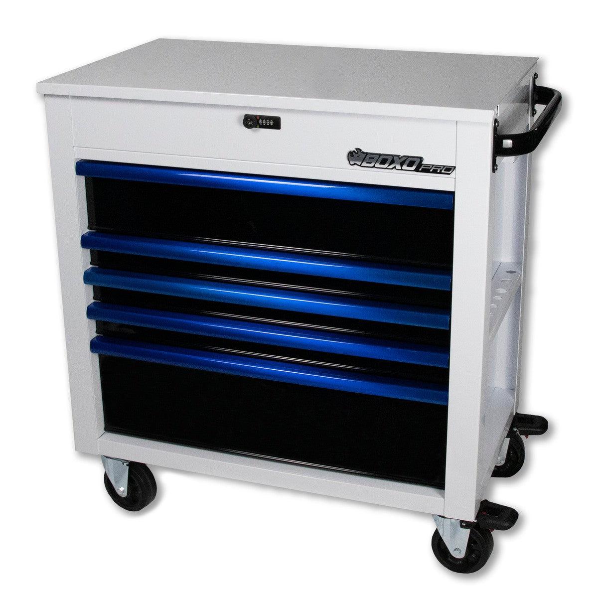Pro Series | 35" 5-Drawer Flip-Top Service Cart Tool Box - Black, Red, Empty Tool Box