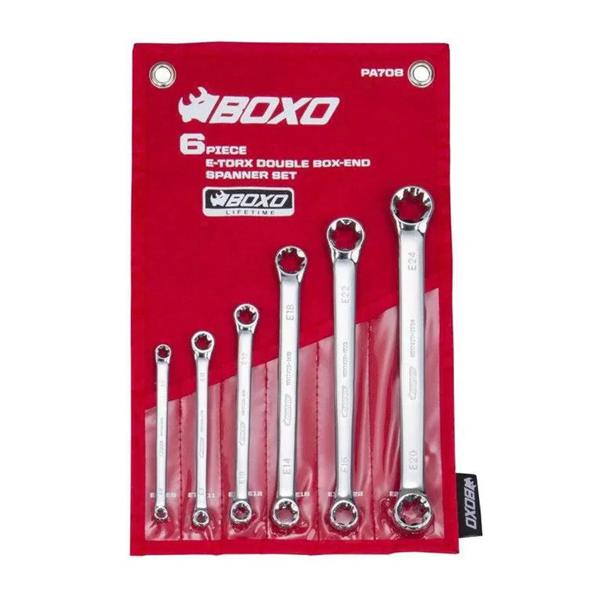 6 Piece E-Torx Double Box-End Wrench Set, Roll Up