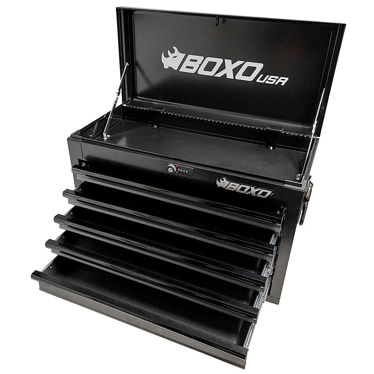 26" 5-Drawer Portable Steel Tool Box | Black