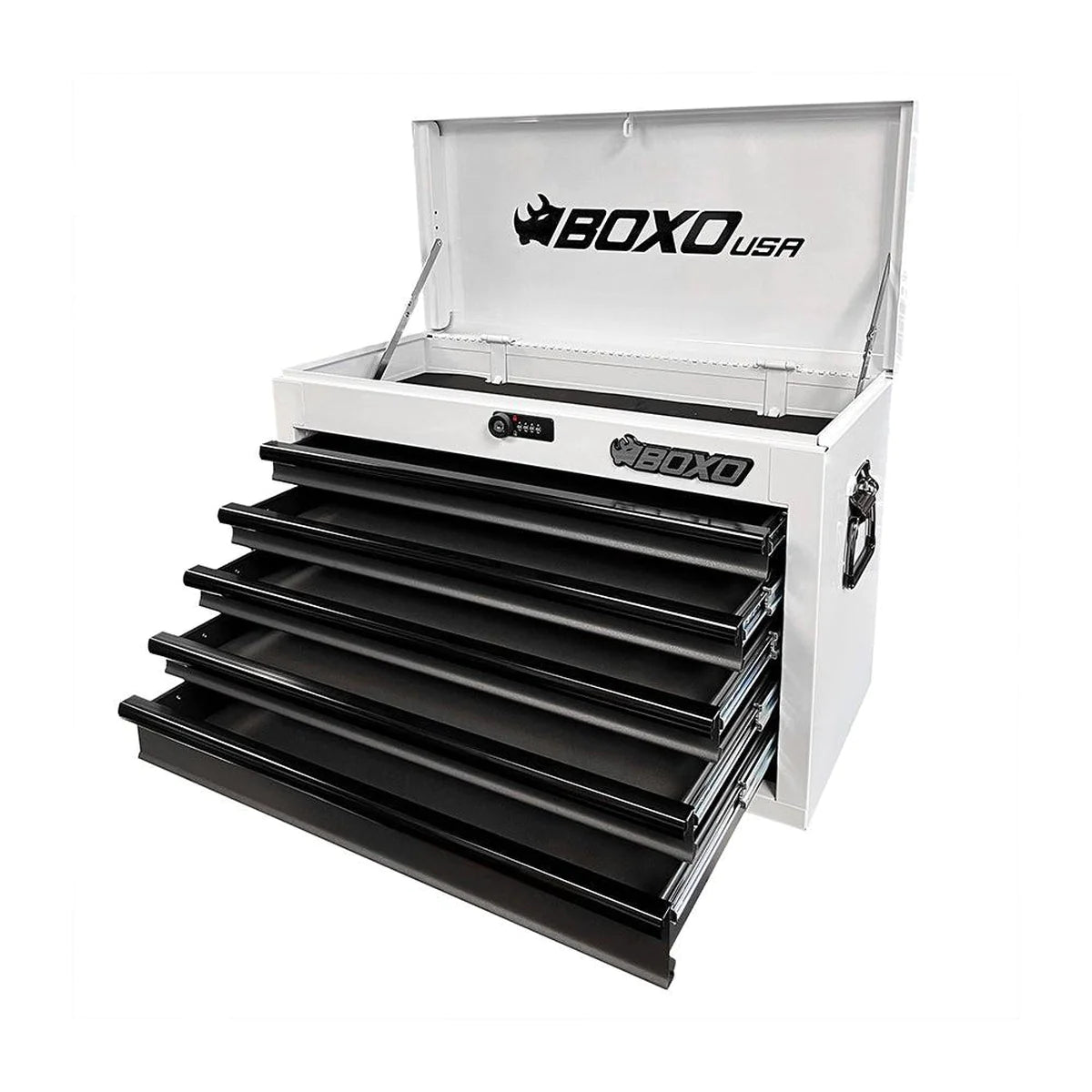 26" 5-Drawer Portable Steel Tool Box | White