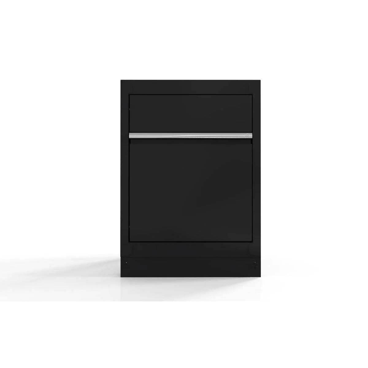 26" Recycle Bin Cabinet with Aluminum Handle, Dark Grey