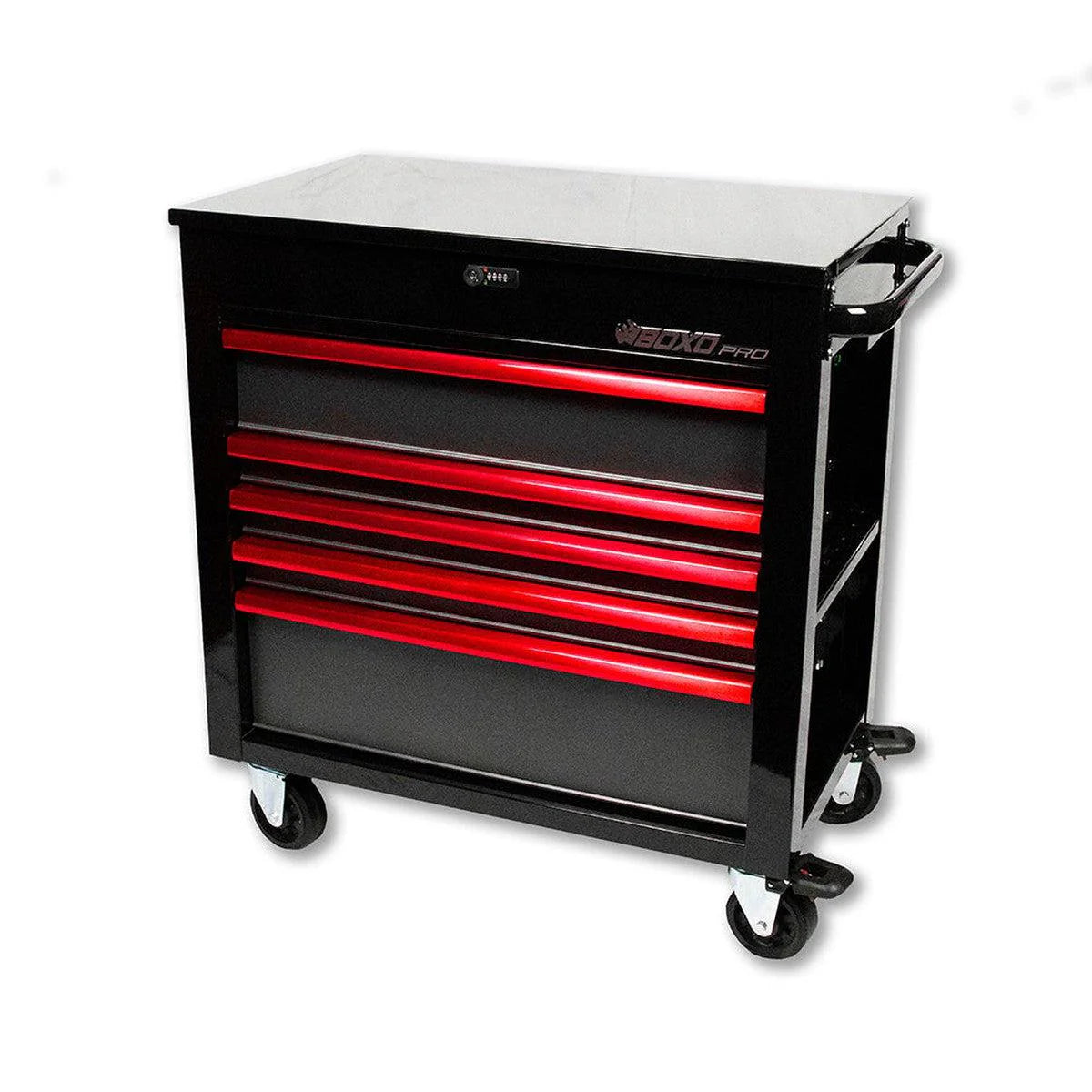 Pro Series | 35" 5-Drawer Flip-Top Service Cart Tool Box - Black, Red, Empty Tool Box