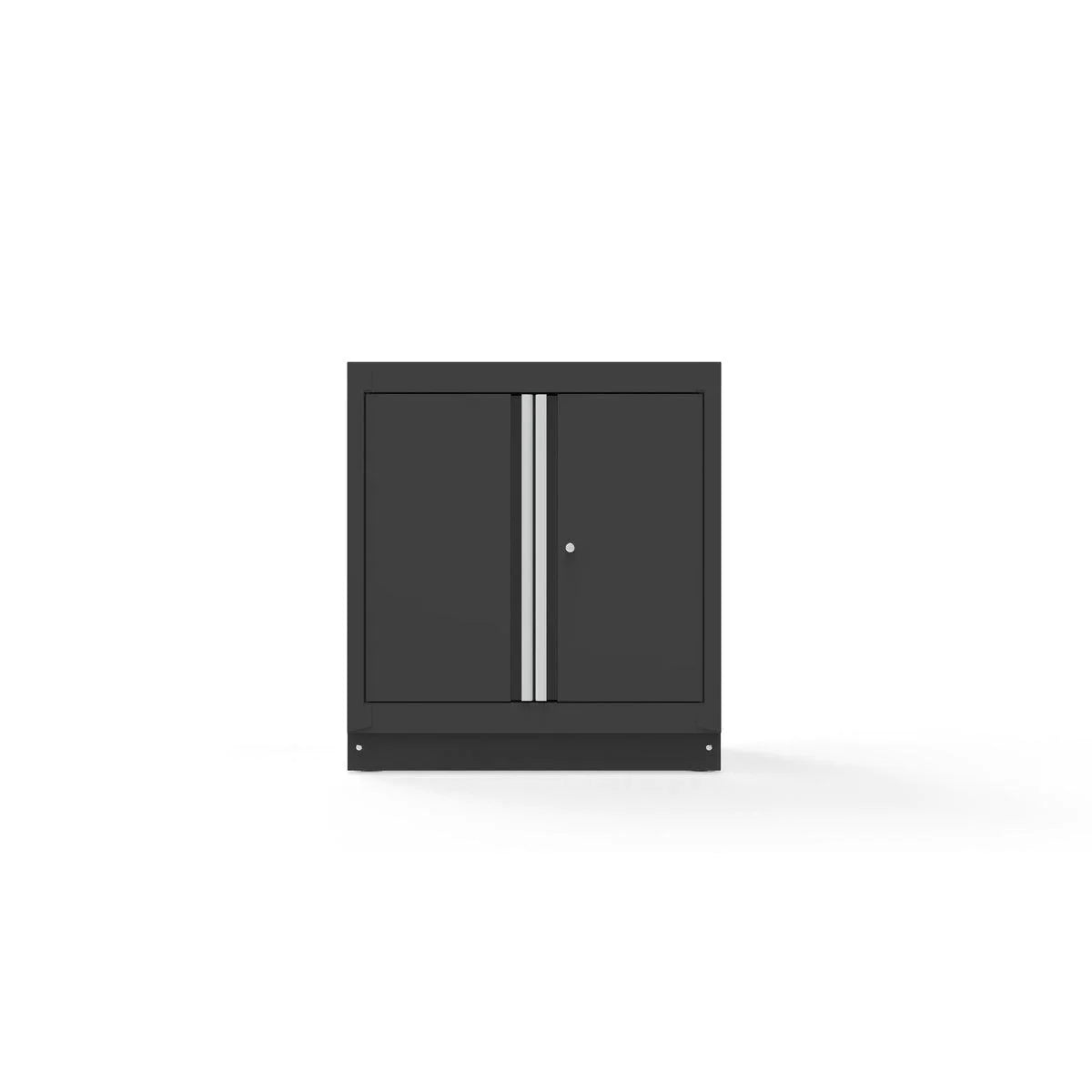 34" Double-Door Closet with Aluminum Handles, Dark Grey