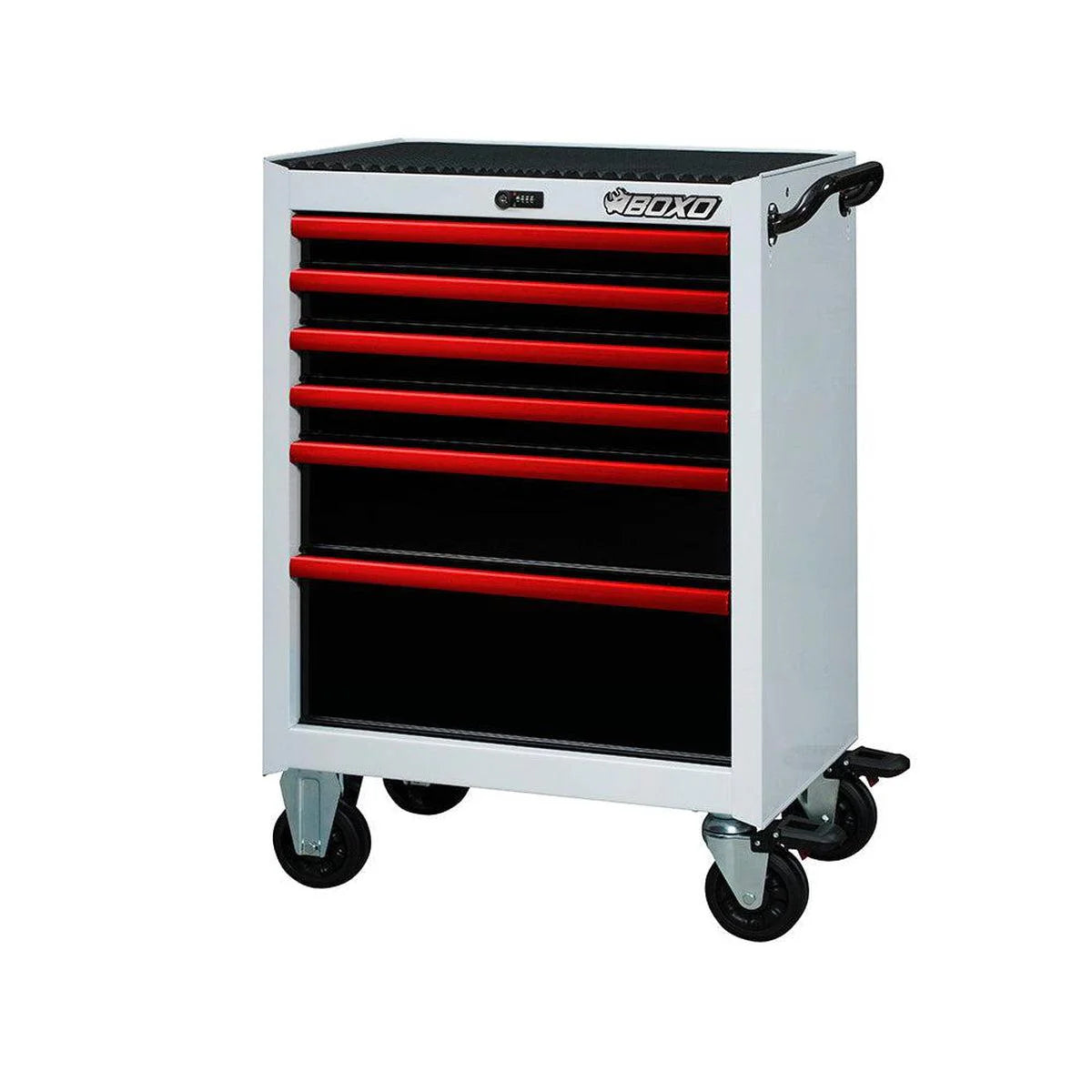 Pro Series | 26" 6-Drawer Rolling Tool Box - Black, Red, Empty Tool Box