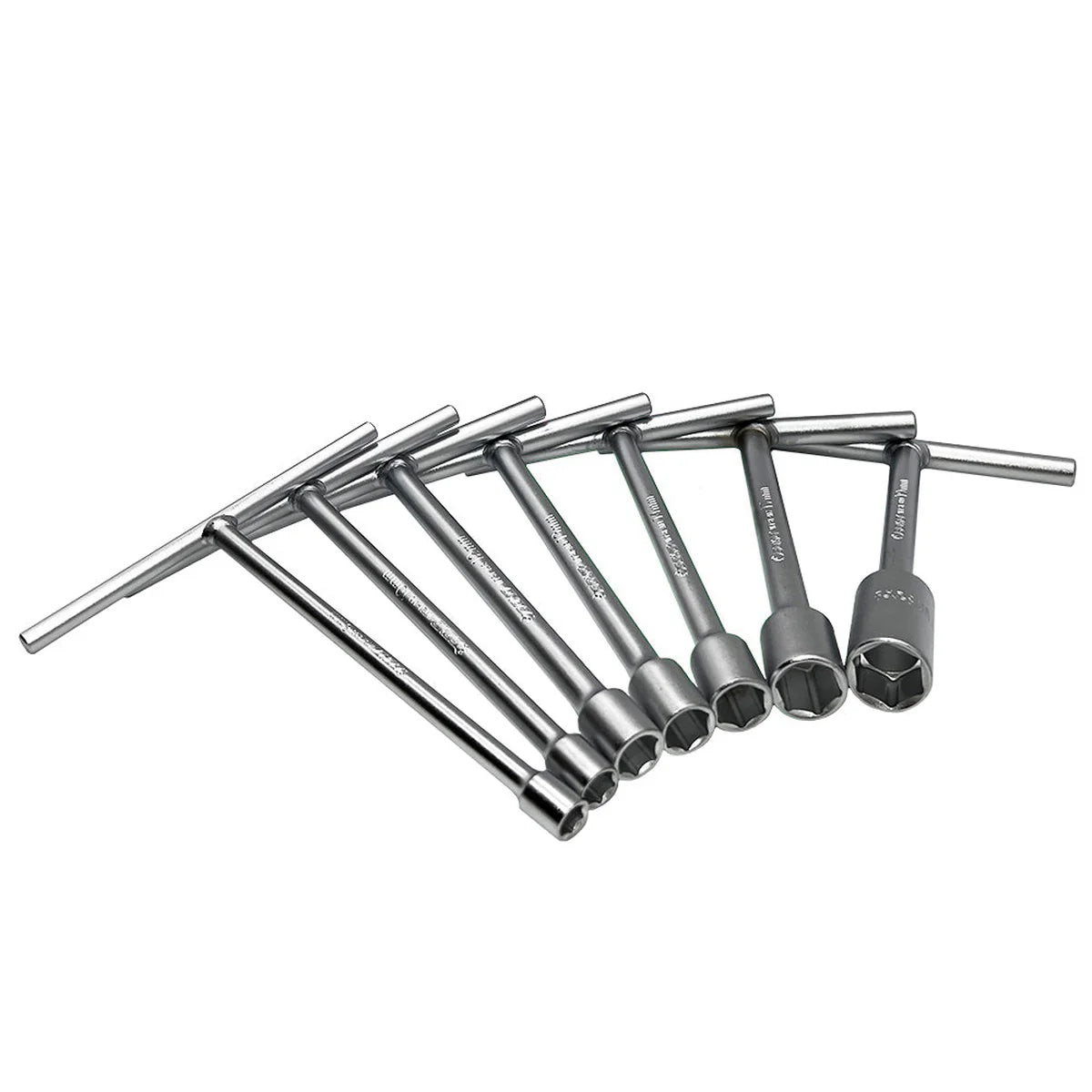 7-Piece Short T-Handle Socket Wrench Set with Holder Rack For Hand Carry Tool Boxes