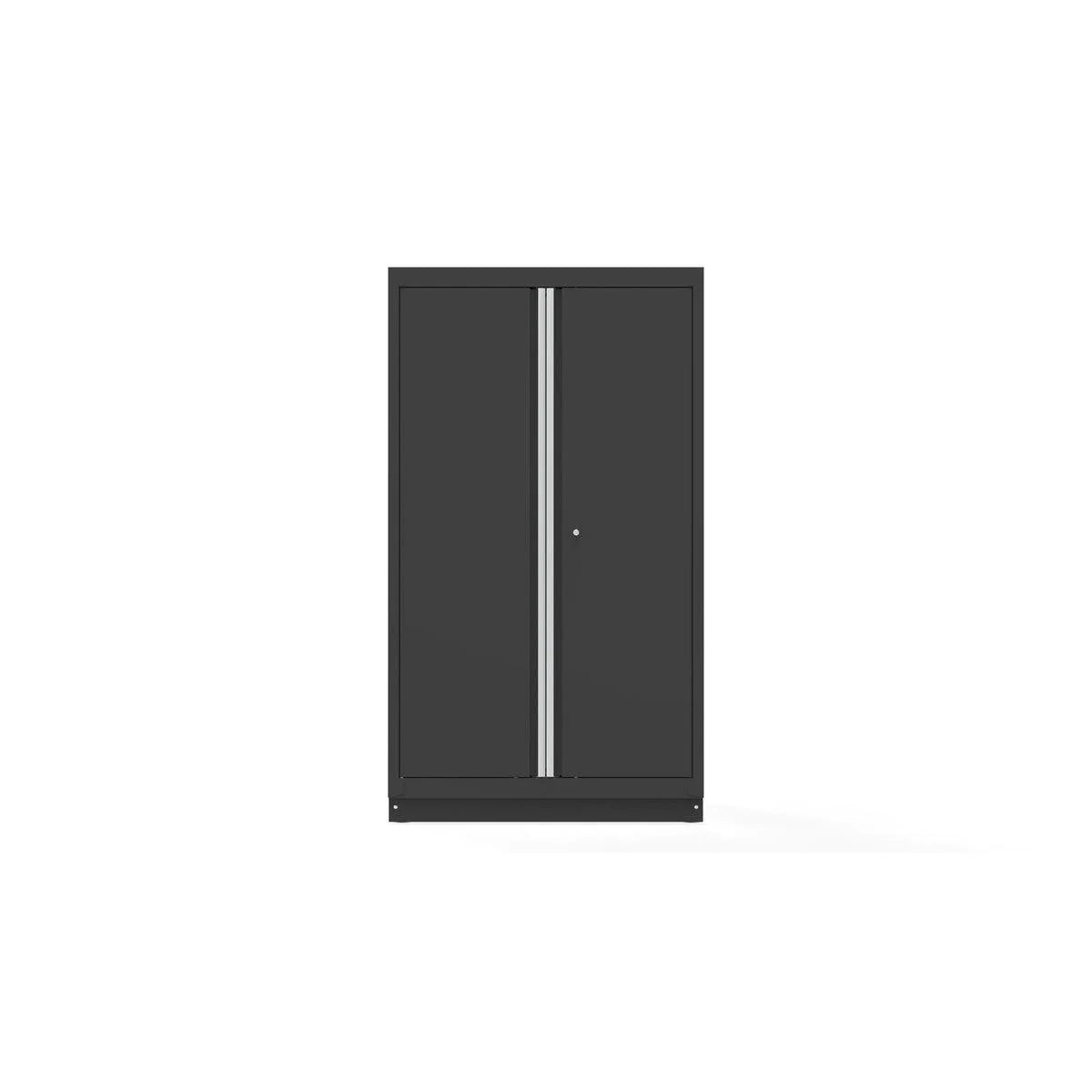 44" Double-Door Cabinet with Aluminum Handle, Dark Grey