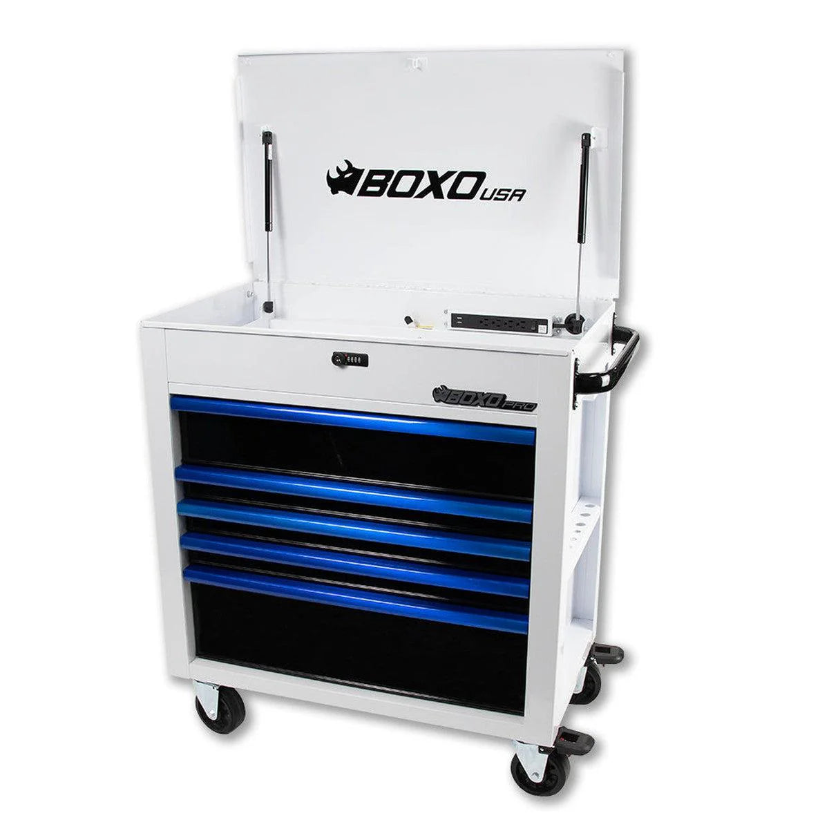 Pro Series | 35" 5-Drawer Flip-Top Service Cart Tool Box - Black, Red, Empty Tool Box