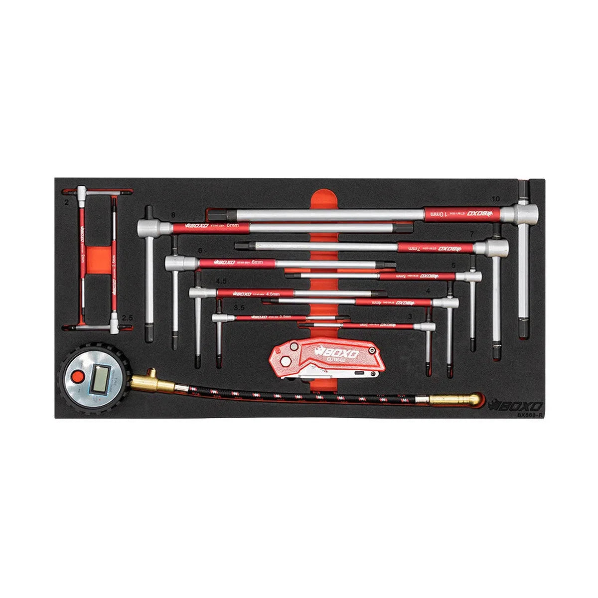 KartBox | 69-Piece Metric Karting 3-Drawer Hand Carry Tool Box - Black, Red