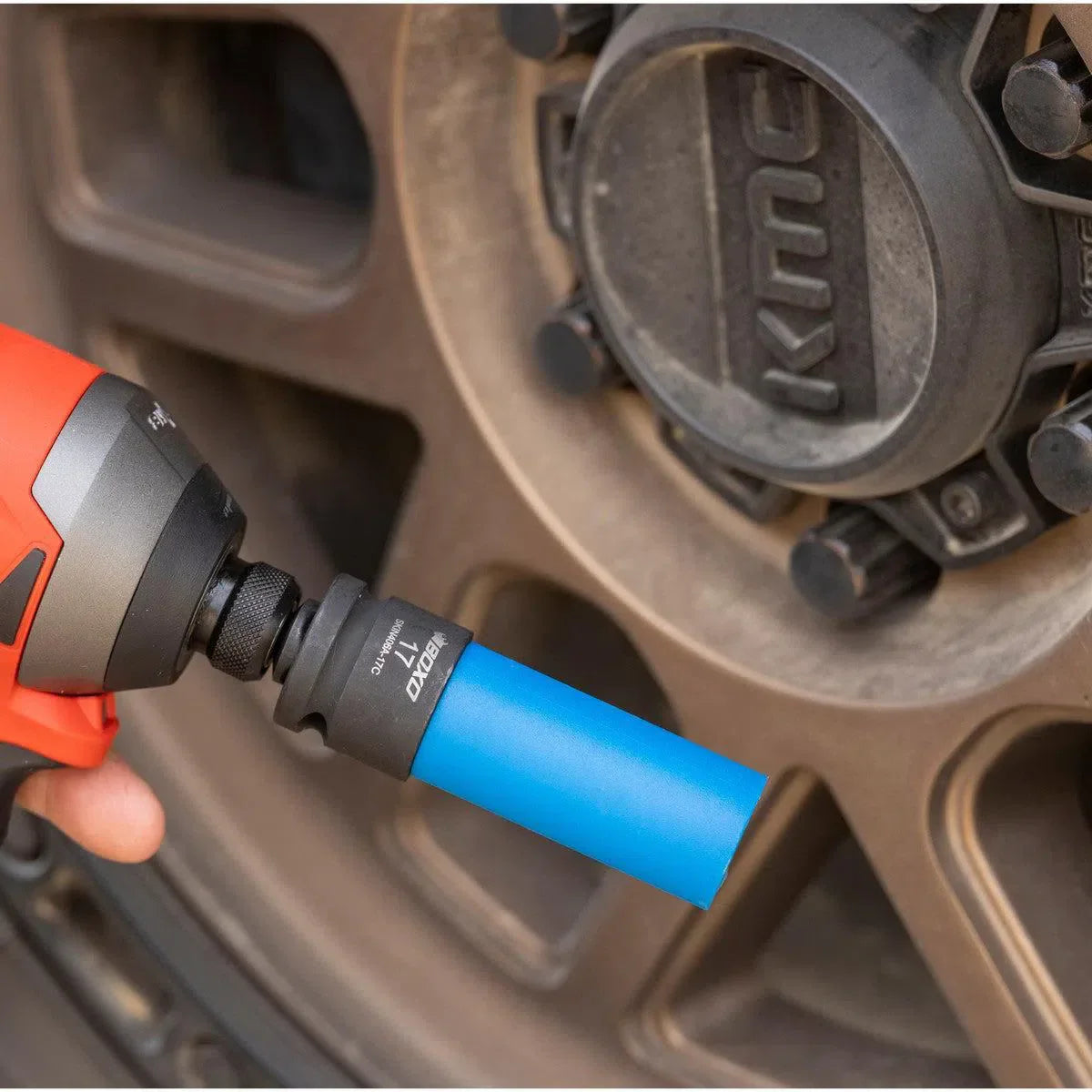 4-Piece Metric Mag Wheel Nut Impact Socket Set with Protective Sleeves