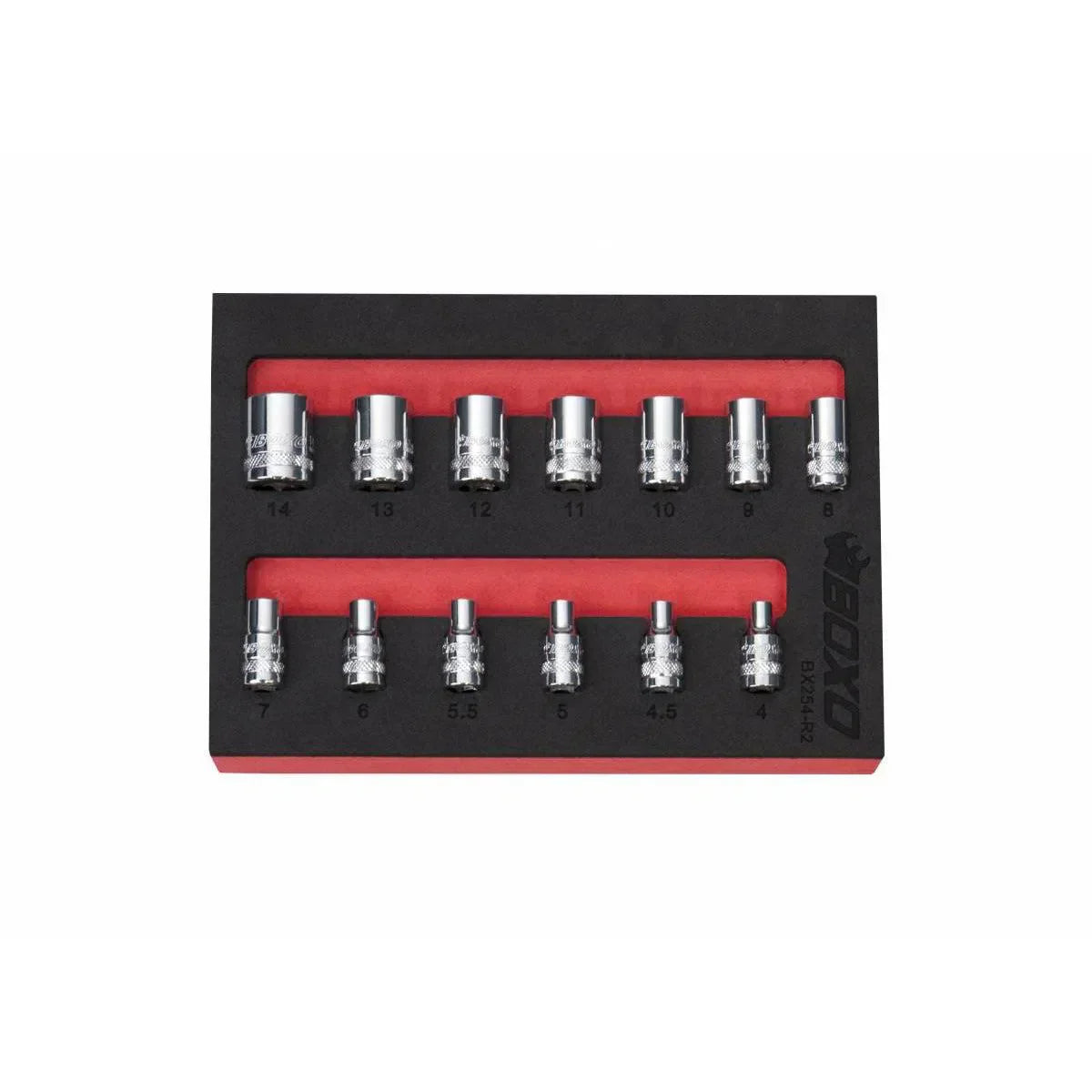 13 Pc 1/4" Drive Metric Standard Length 12 Pt Chrome Socket Set | 1/9th EVA Foam