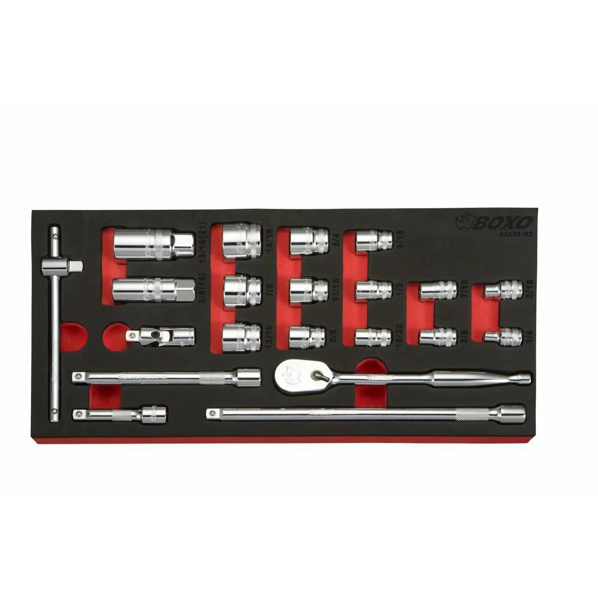 21-Piece 3/8" Drive SAE 6-Point Socket Set | 1/3rd EVA Foam