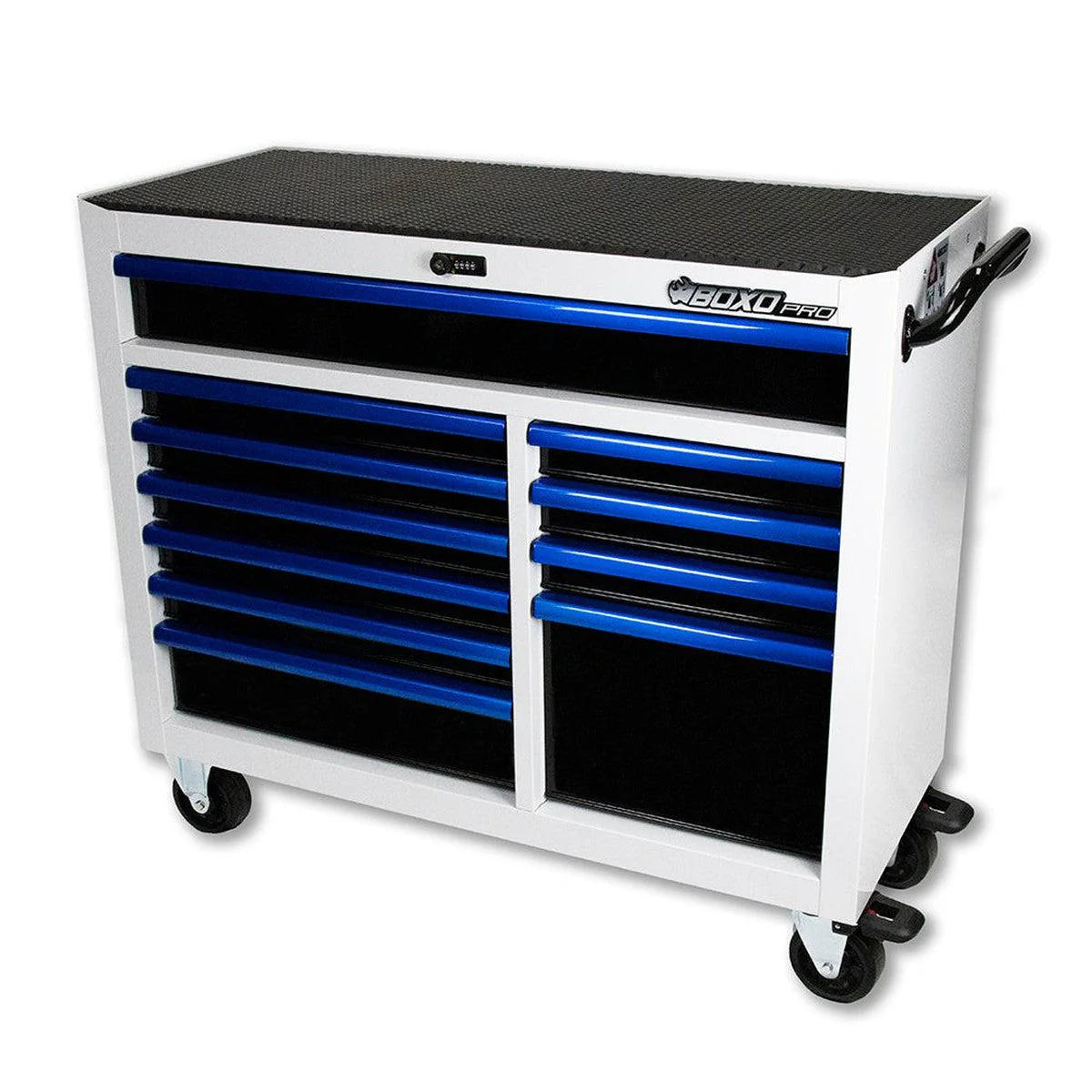 Pro Series | 45" 11-Drawer Rolling Tool Box - White, Blue, Empty Tool Box