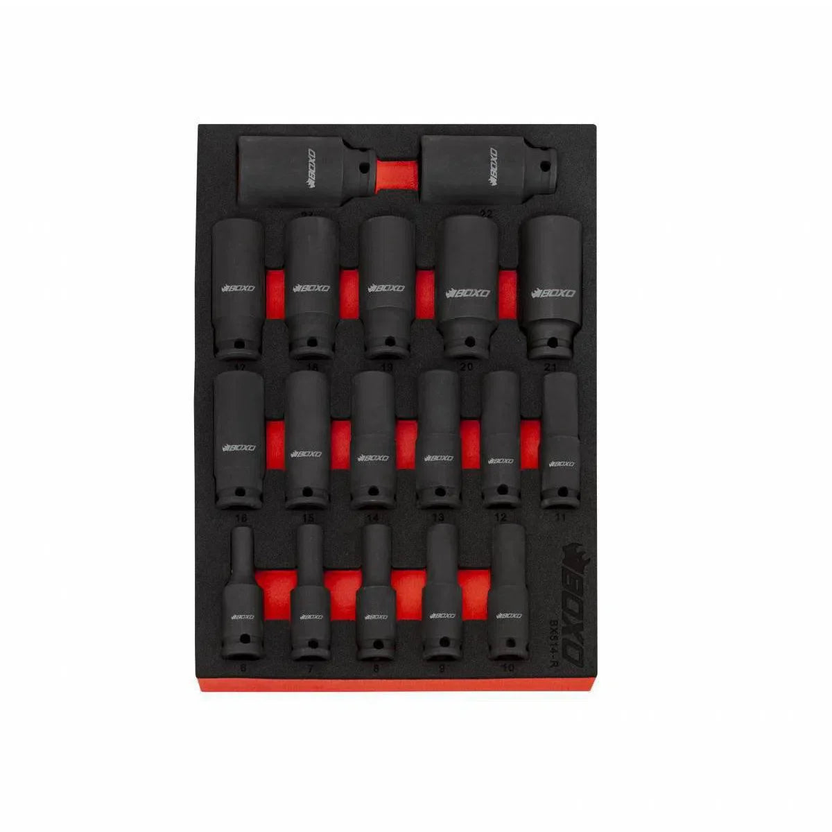 18 Pc 3/8" Dr 6 Pt Metric Deep Impact Socket Set | 2/9th EVA Foam