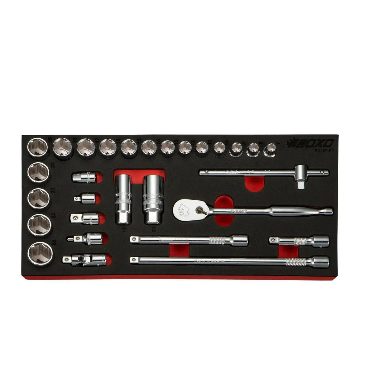 29-Piece 3/8" Drive Metric 6 Point Socket Set | 1/3rd EVA Foam