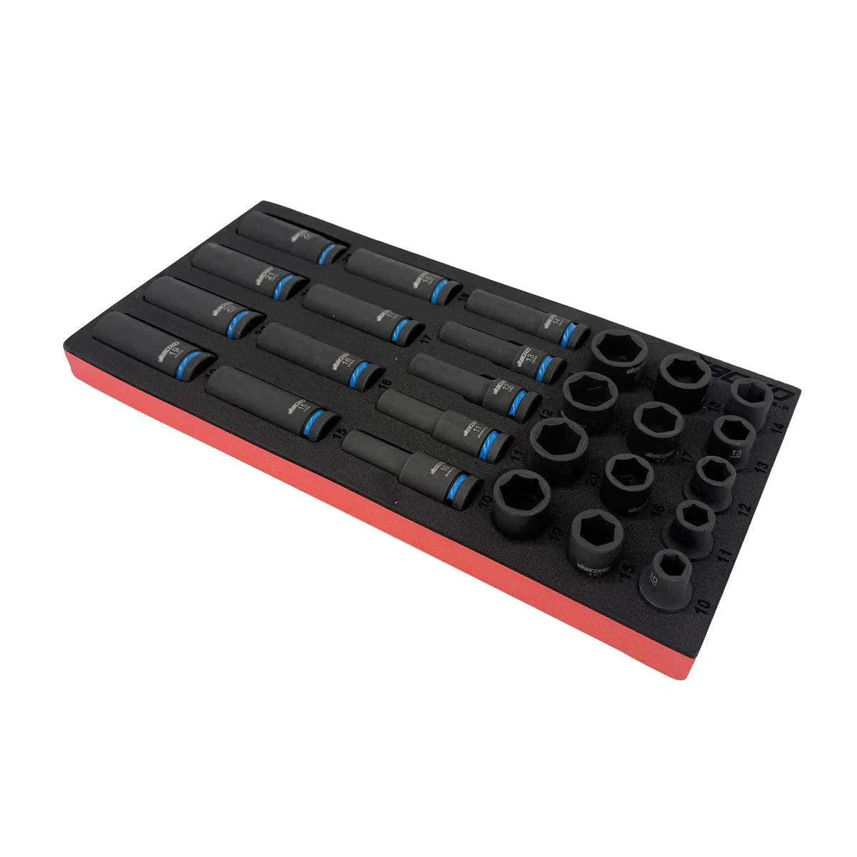 26-Piece 1/2'' Drive 6-Point Metric Impact Socket Set | 1/3rd EVA Foam
