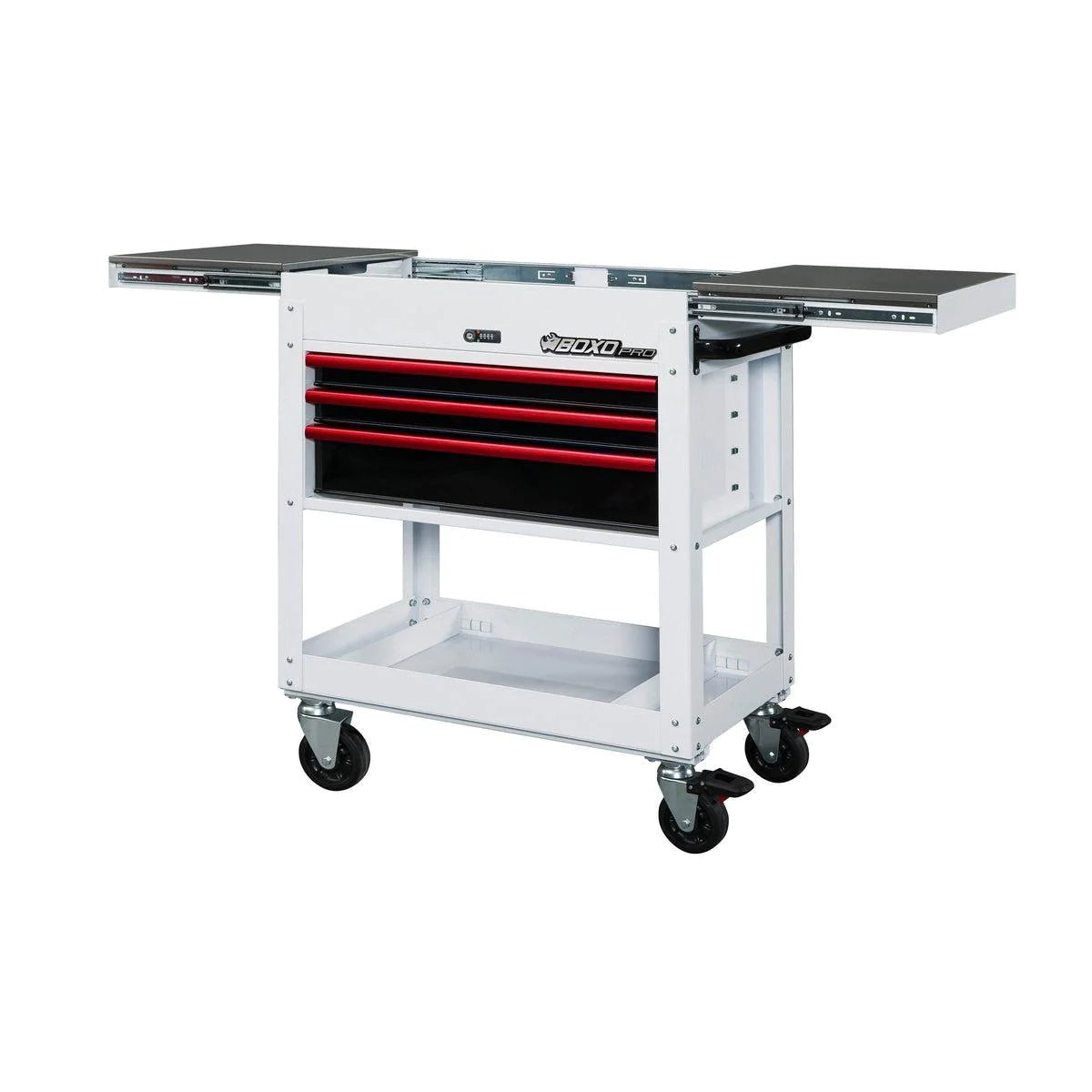 Pro Series | 35" 3-Drawer with Slide Top Service Cart | Gloss White