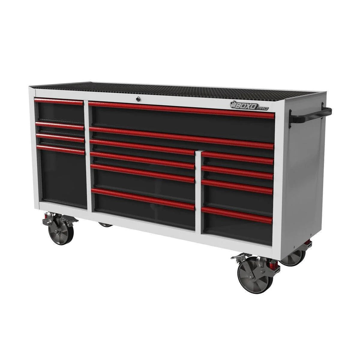 Pro Series | 72" 14-Drawer Bottom Roll Tool Cabinet | Gloss Black/Blue