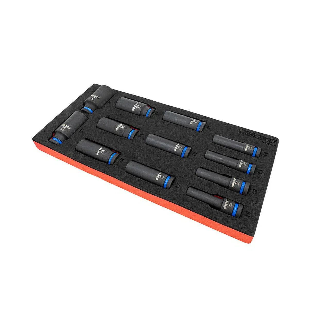 12-Piece 1/2" Drive 6-Point Deep Impact Socket Set | 1/3rd EVA Foam