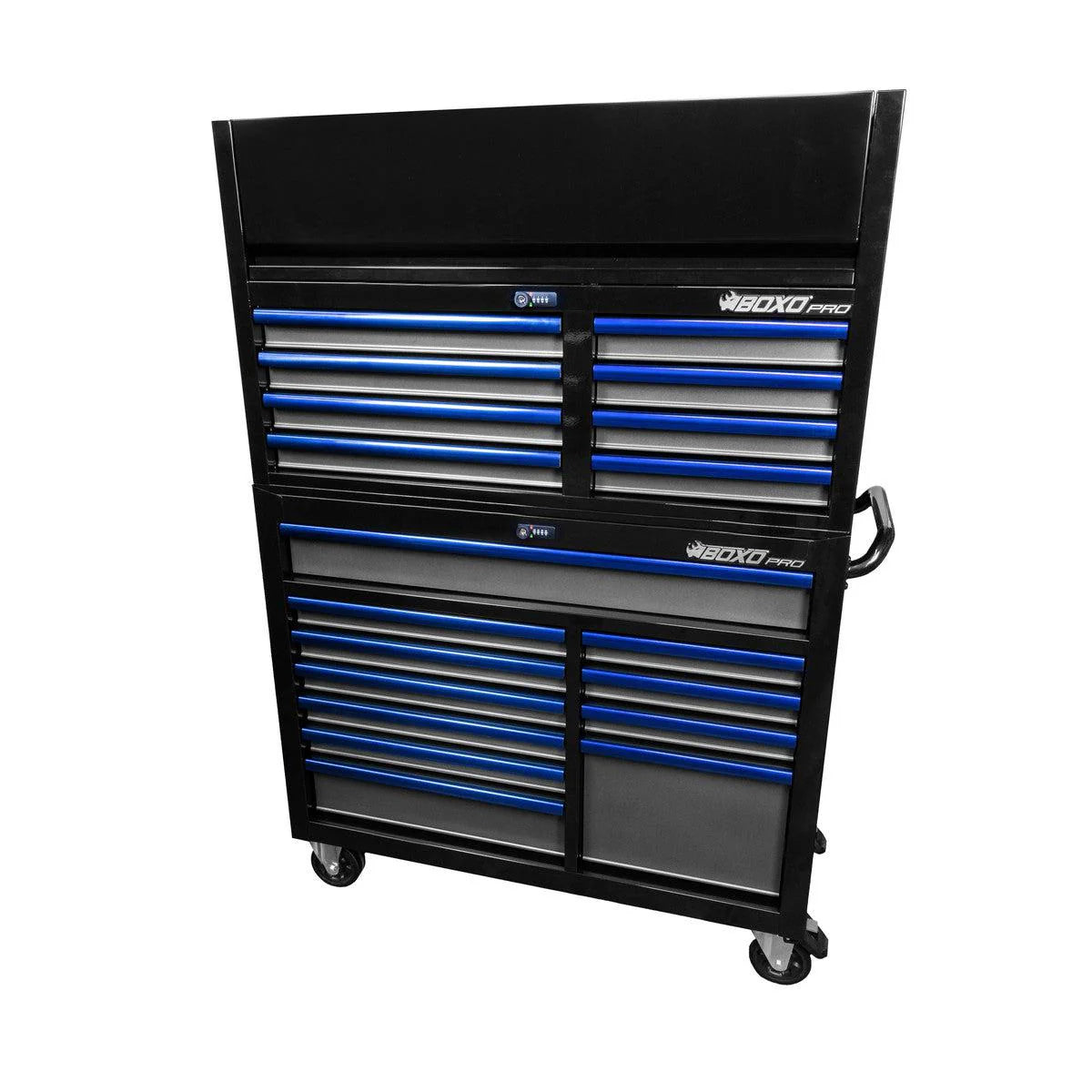 Pro Series | 45" 19-Drawer Rolling Tool Box | Black and Blue - Empty Tool Box