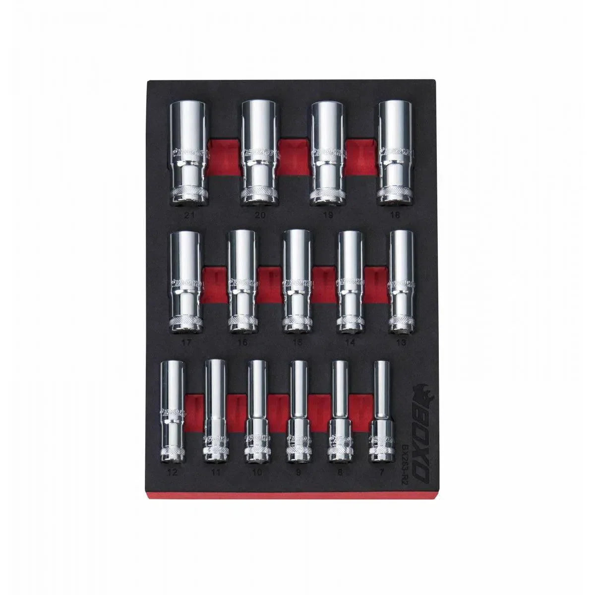 15-Piece 3/8" Drive Metric Deep 12-Point Chrome Socket Set | 2/9th EVA Foam