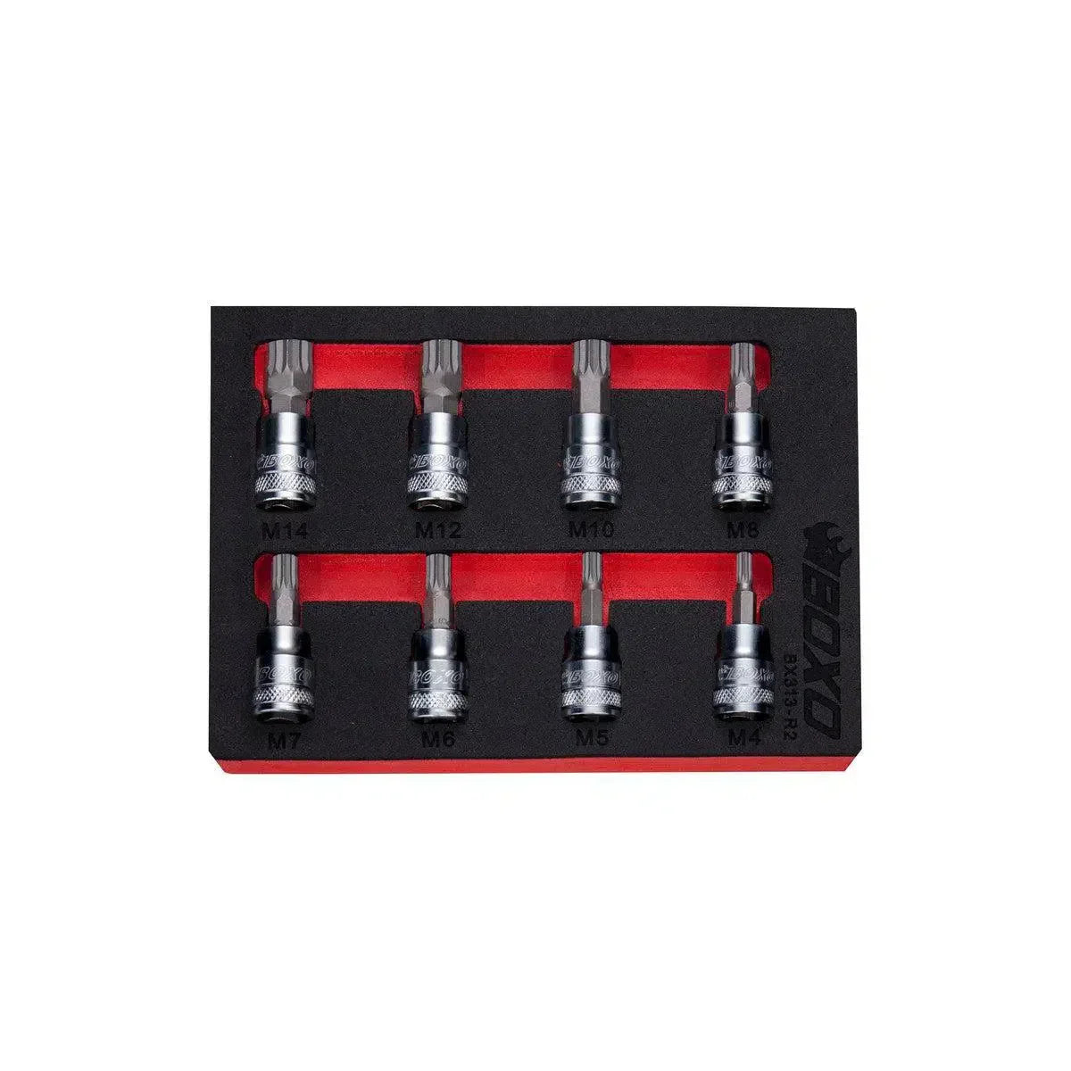 8-Piece 3/8" Drive Spline Bit Socket Set | 1/9th EVA Foam