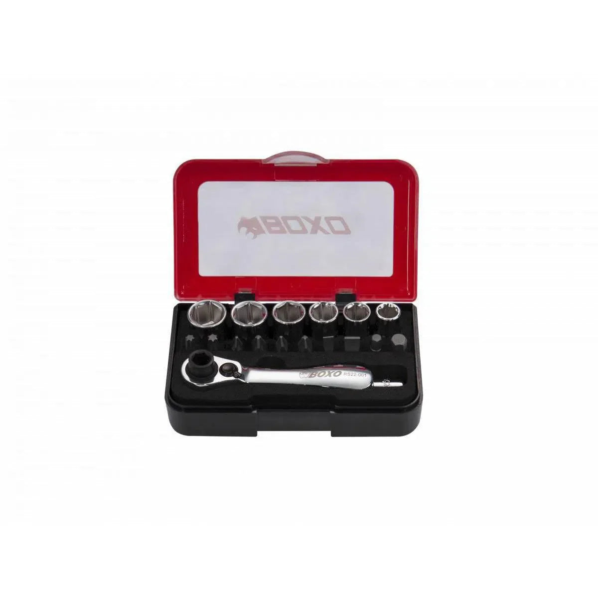 18-Piece Metric 1/4" Drive 6-Point Socket with 1/4" Drive & Bit Ratchet Head Tool Set