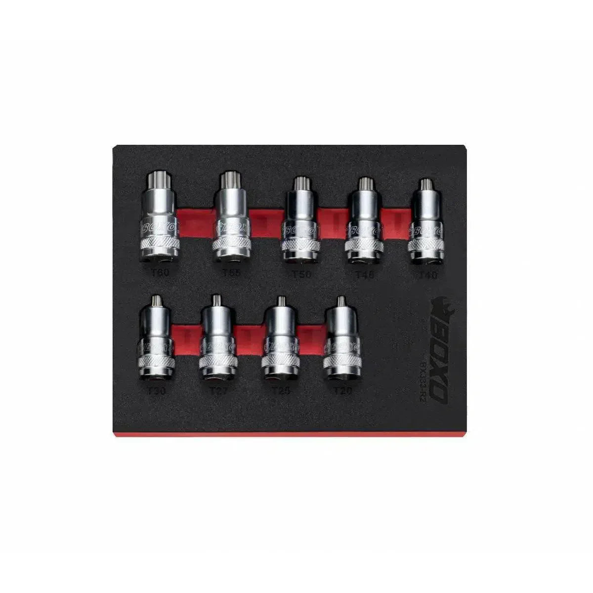 9-Piece 1/2" Drive Super Stubby Torx Bit Socket Set | 1/9th EVA Foam