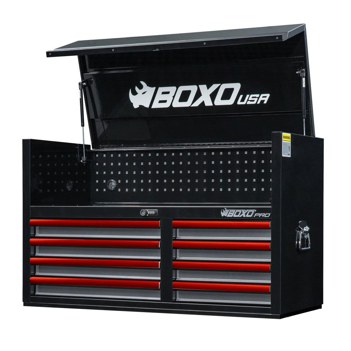 Pro Series | 45" 8-Drawer Top Chest Tool Box - Black, Red
